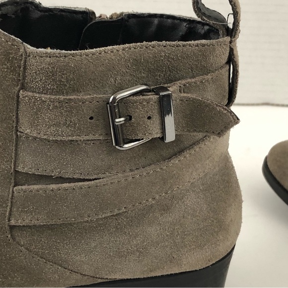 Sole Society Boots Women 9.5 Taupe HALA Ankle Leather Buckles Shoes - Picture 9 of 13